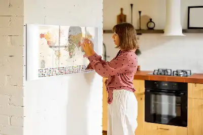 Magnetinė piešimo lenta pasaulio žemėlapio dizaino