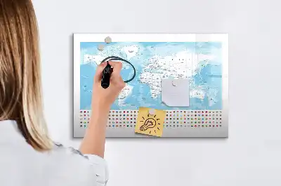 Magnetinė rašymo lenta žemėlapių tema