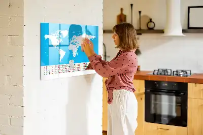 Magnetinė rašymo lenta kontūrinis šalių žemėlapis