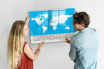 Magnetinė rašymo lenta kontūrinis šalių žemėlapis
