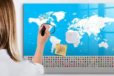 Magnetinė rašymo lenta kontūrinis šalių žemėlapis