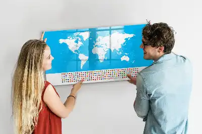 Magnetinė rašymo lenta kontūrinis šalių žemėlapis