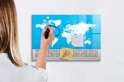 Magnetinė rašymo lenta kontūrinis šalių žemėlapis