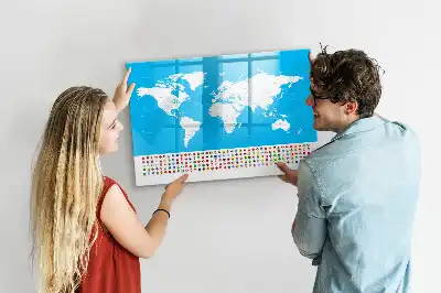 Magnetinė rašymo lenta kontūrinis šalių žemėlapis