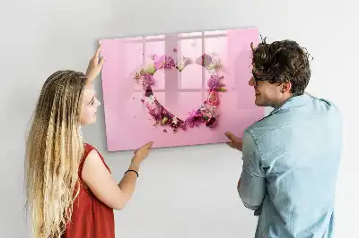 Magnetinė piešimo lenta gėlių širdies dizaino