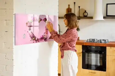 Magnetinė piešimo lenta gėlių širdies dizaino