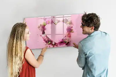 Magnetinė piešimo lenta gėlių širdies dizaino