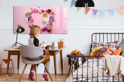 Magnetinė piešimo lenta gėlių širdies dizaino