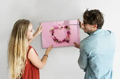 Magnetinė piešimo lenta gėlių širdies dizaino