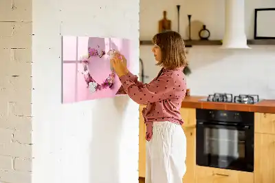 Magnetinė piešimo lenta gėlių širdies dizaino