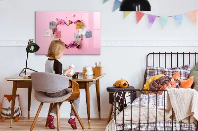 Magnetinė piešimo lenta gėlių širdies dizaino