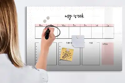 Magnetinė rašymo lenta savaitės planuoklis