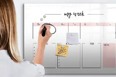 Magnetinė rašymo lenta savaitės planuoklis