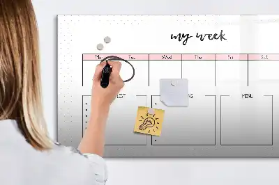 Magnetinė rašymo lenta savaitės planuoklis