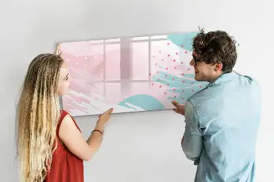 Magnetinė piešimo lenta pastelinės abstrakcijos dizaino