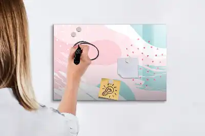 Magnetinė piešimo lenta pastelinės abstrakcijos dizaino