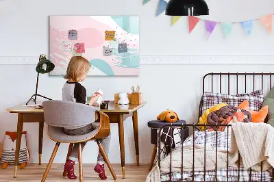 Magnetinė piešimo lenta pastelinės abstrakcijos dizaino