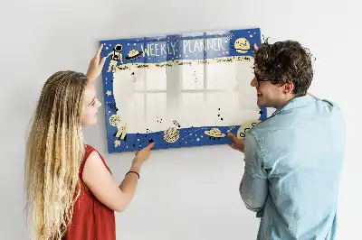 Magnetinė piešimo lenta kosminis savaitės planuoklis