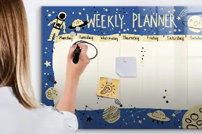 Magnetinė piešimo lenta kosminis savaitės planuoklis