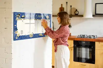 Magnetinė piešimo lenta kosminis savaitės planuoklis
