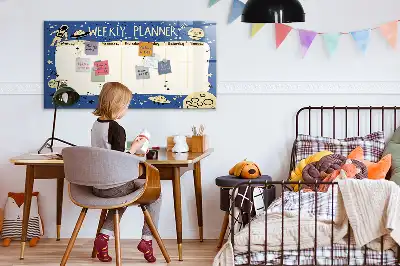 Magnetinė piešimo lenta kosminis savaitės planuoklis