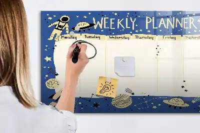 Magnetinė piešimo lenta kosminis savaitės planuoklis