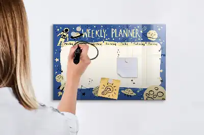 Magnetinė piešimo lenta kosminis savaitės planuoklis