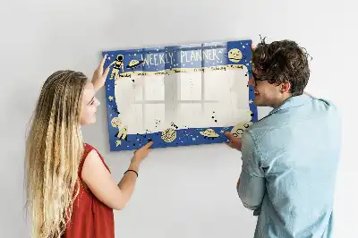 Magnetinė piešimo lenta kosminis savaitės planuoklis