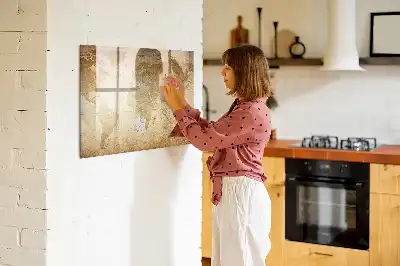 Magnetinė rašymo lenta su senovinio pasaulio žemėlapio motyvu