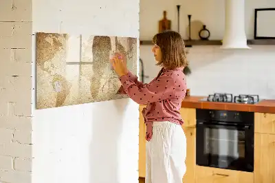 Magnetinė rašymo lenta su senovinio pasaulio žemėlapio motyvu