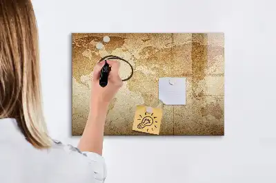 Magnetinė rašymo lenta su senovinio pasaulio žemėlapio motyvu