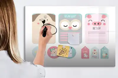 Magnetinė piešimo lenta linksmi gyvūnai