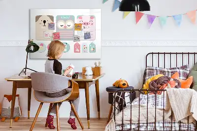 Magnetinė piešimo lenta linksmi gyvūnai
