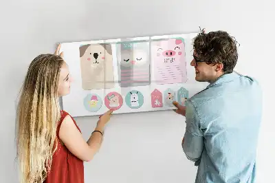 Magnetinė piešimo lenta linksmi gyvūnai