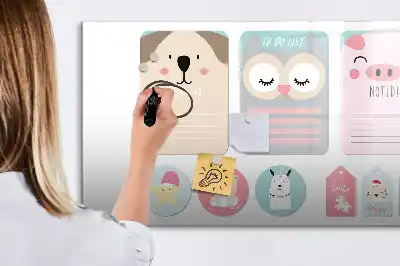 Magnetinė piešimo lenta linksmi gyvūnai