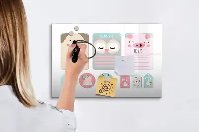 Magnetinė piešimo lenta linksmi gyvūnai