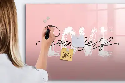 Magnetinė rašymo lenta su užrašu Mylėk save