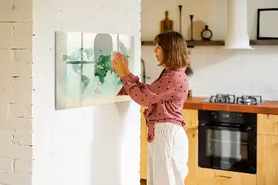 Magnetinė rašymo lenta akvarelinio pasaulio žemėlapio dizaino