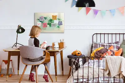 Magnetinė rašymo lenta akvarelinio pasaulio žemėlapio dizaino
