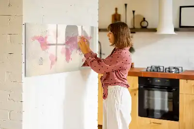 Magnetinė piešimo lenta akvarelinio pasaulio žemėlapio dizaino