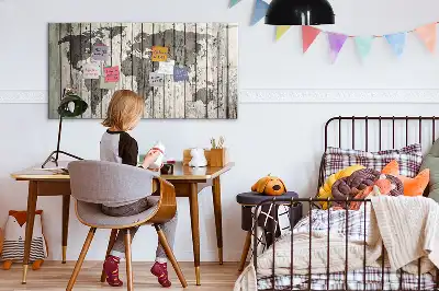 Magnetinė rašymo lenta pasaulio žemėlapio dizaino
