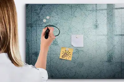 Magnetinė rašymo lenta su senovinio žemėlapio dizainu
