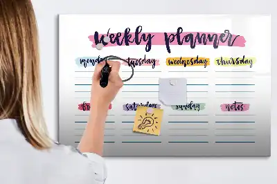 Magnetinė piešimo lenta-planuoklis ranka rašomas planavimo įrankis