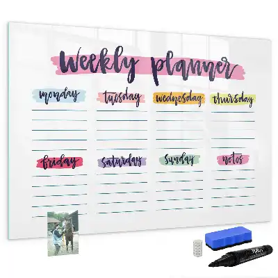Magnetinė piešimo lenta-planuoklis ranka rašomas planavimo įrankis