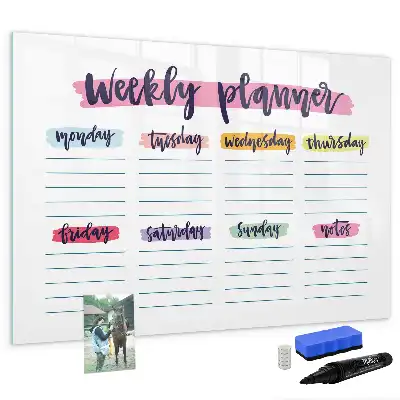 Magnetinė piešimo lenta-planuoklis ranka rašomas planavimo įrankis