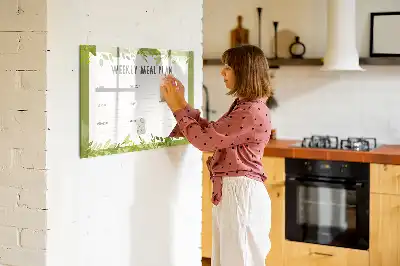 Magnetinė rašymo lenta savaitės meniu planas