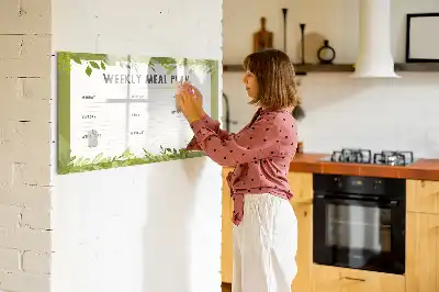 Magnetinė rašymo lenta savaitės meniu planas