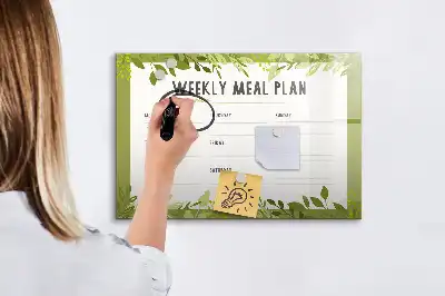 Magnetinė rašymo lenta savaitės meniu planas