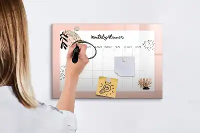 Magnetinė piešimo lenta su gėlėmis dekoruotas planuoklis