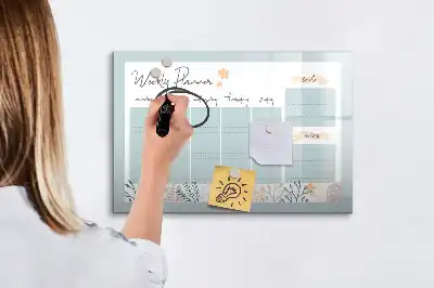 Magnetinė piešimo lenta su savaitės tvarkaraščiu